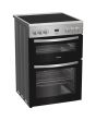 Indesit IDE6VDCS1 60cm Electric Double Cooker with Ceramic Hob - Silver