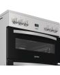 Indesit IDE6VDCS1 60cm Electric Double Cooker with Ceramic Hob - Silver