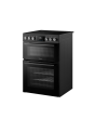Midea MFO24EME4R118-BK 60cm Double Oven FS Cooker with Ceramic Hob - Black - AA Rated