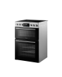 Midea MFO24EME4R118-SS 60cm Double Oven FS Cooker with Ceramic Hob - Stainless Steel - AA Rated