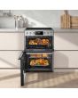 Midea MFO24EME4R118-SS 60cm Double Oven FS Cooker with Ceramic Hob - Stainless Steel - AA Rated