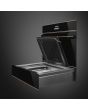 Smeg CPV615NR 15cm Height Dolce Stil Novo Vacuum Drawer, Black Glass