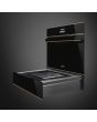 Smeg CPV615NR 15cm Height Dolce Stil Novo Vacuum Drawer, Black Glass
