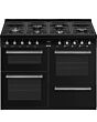 Smeg CX113GMBL 110cm Dual Fuel Range Cooker - Black