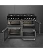 Smeg CX113GMBL 110cm Dual Fuel Range Cooker - Black