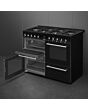 Smeg CX113GMBL 110cm Dual Fuel Range Cooker - Black