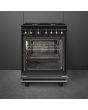 Smeg CX61GMBL 60Cm Concet Dual Fuel Cooker - Black