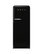 Smeg FAB28RBL5UK 60cm 50s Style Right Hand Hinge Fridge with Icebox, Black