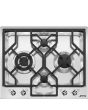 Smeg PGF64-4 62cm Classic Gas Hob, Stainless Steel