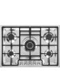 Smeg PGF75-4 72cm Classic Gas Hob, Stainless Steel