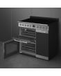 Smeg SY93I-1 90cm Symphony Electric Range Cooker, Eclipse Glass