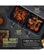 Tower T17138 Vortx Elite 10.4L Dual Basket Air Fryer Digital - Graphite