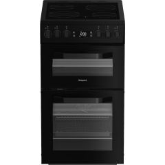 Hotpoint HDE5VDCB 50cm Electric Cooker with Ceramic Hob - Black