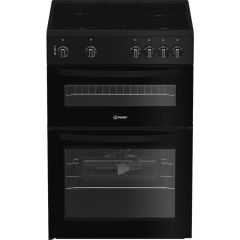 Indesit IDE6VMB 60cm Electric Cooker with Ceramic Hob - Black