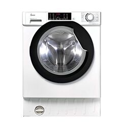 HBWS 484DMBW5-80 Integrated 8kg Washing Machine - 1400 rpm - A Energy Rating - White with Black Door