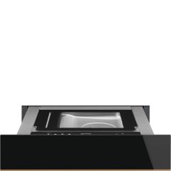 Smeg CPV615NR 15cm Height Dolce Stil Novo Vacuum Drawer, Black Glass