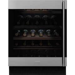 Smeg CVI338LX3 60cm Classic Undercounter Wine Cooler with Left Hand Hinge, Stainless Steel