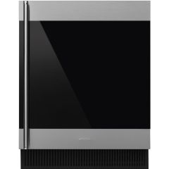 Smeg CVI338RX3 60cm Classic Undercounter Wine Cooler with Right Hand Hinge, Stainless Steel
