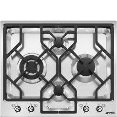 Smeg PGF64-4 62cm Classic Gas Hob, Stainless Steel