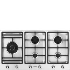 Smeg PS9062 90cm Classic Gas Hob, Stainless Steel