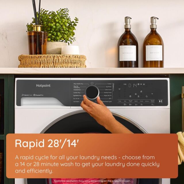 Hotpoint HPD9693BCAREUK Fabric Care Pro 9+6kg Freestanding Washer Dryer with HomeWhiz