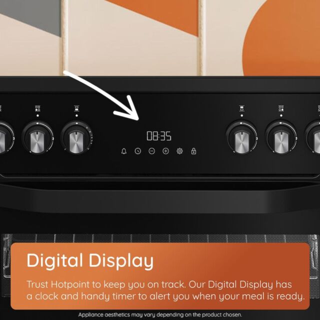 Hotpoint HDE6IDC2B1 Double Oven Electric Cooker with Induction Hob - Black