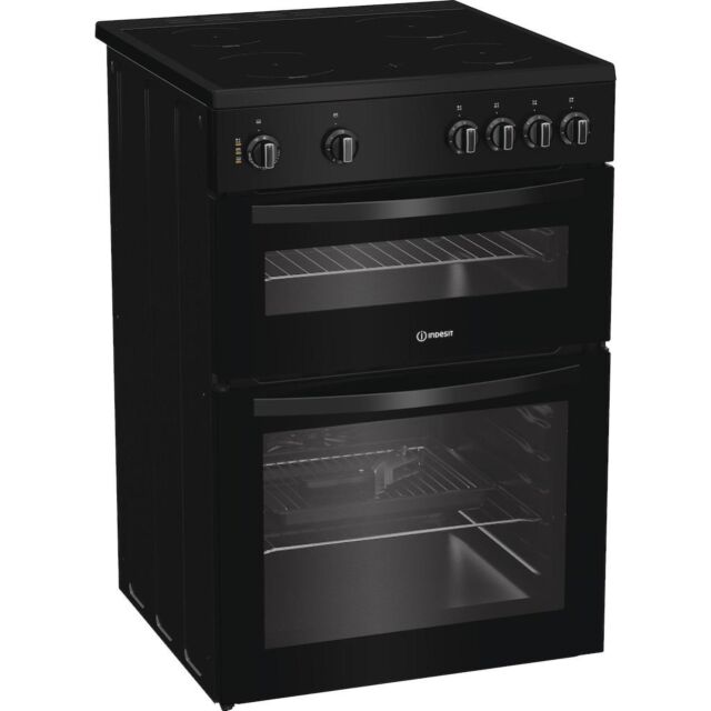 Indesit ITE6VMB Freestanding 60cm Electric Cooker with Ceramic Hob