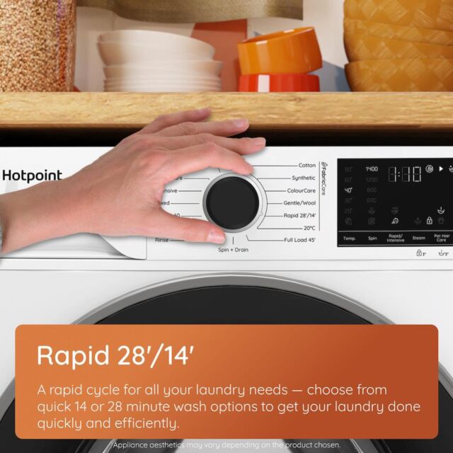 Hotpoint HP105ACAREUK Fabric Care Pro Freestanding 10kg 1400rpm Washing Machine with HomeWhiz