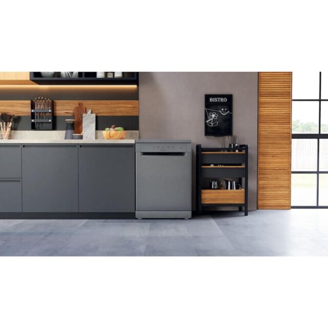 Hotpoint Full Size Freestanding Dishwasher - Inox - 14 Place Settings - E rated - H2F HL626 X UK