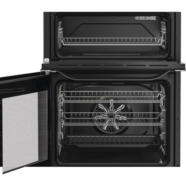 Hotpoint HDE6IDC2SA 60cm Freestanding Electric Double Cooker with Induction Hob