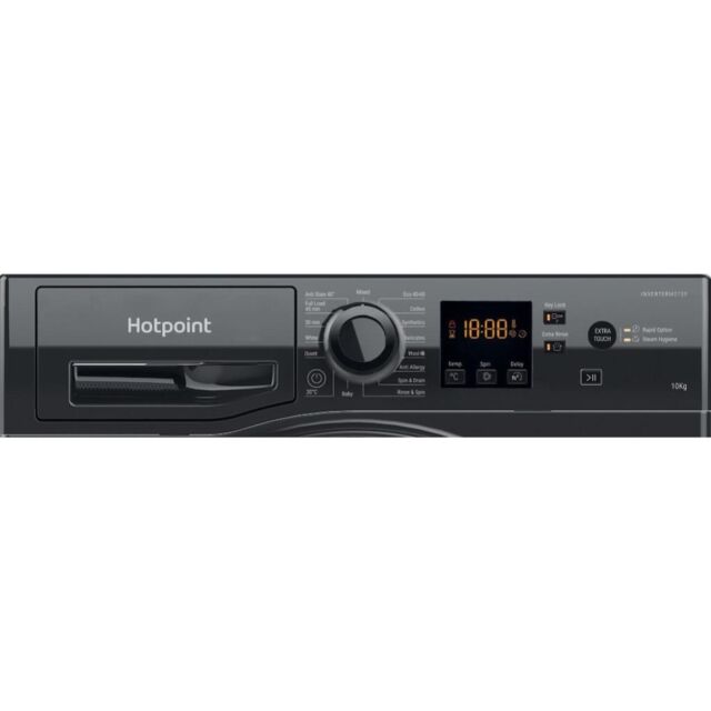 Hotpoint NSWM 1046 BS UK Anti-Stain 10kg 1400rpm Washing Machine - Black