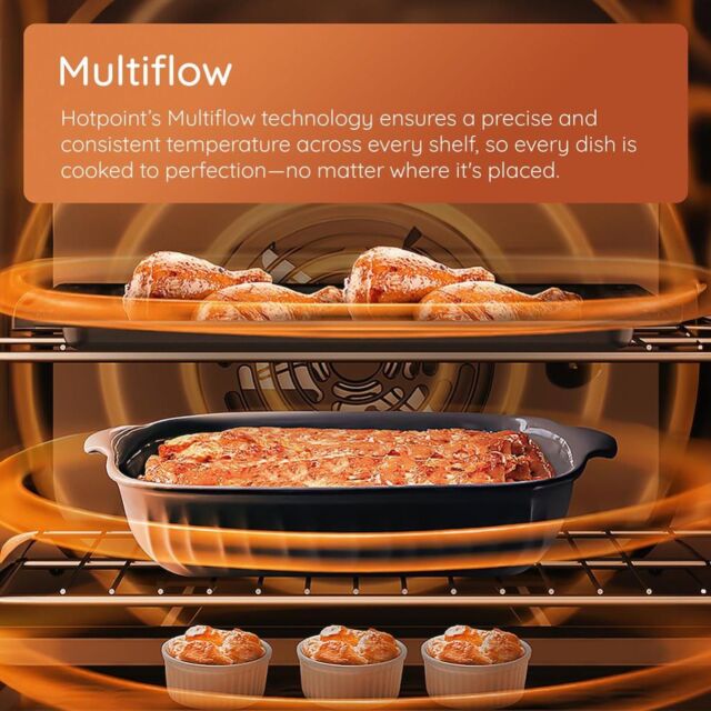 Hotpoint HO455HZBUK Class 2 60cm Built-In Single Multifunction Oven with Multiflow and Easy Grill