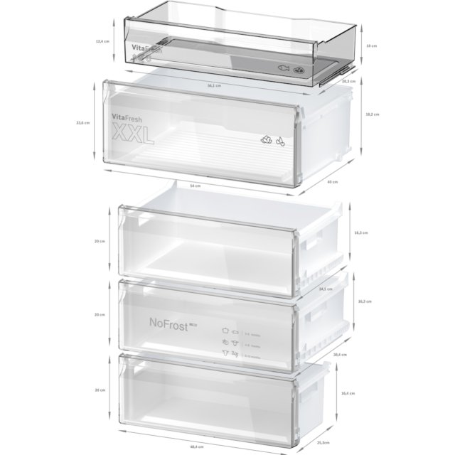 Bosch KGN492LDFG, Free-standing fridge-freezer with freezer at bottom