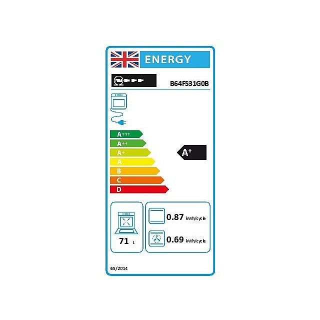 Neff B64FS31G0B, Built-in oven with steam function