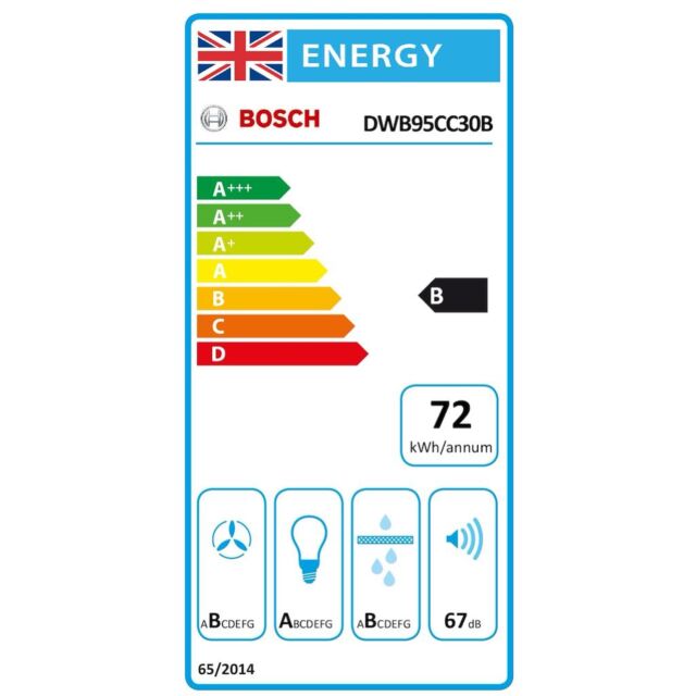 Bosch DWB95CC30B, Wall-mounted cooker hood