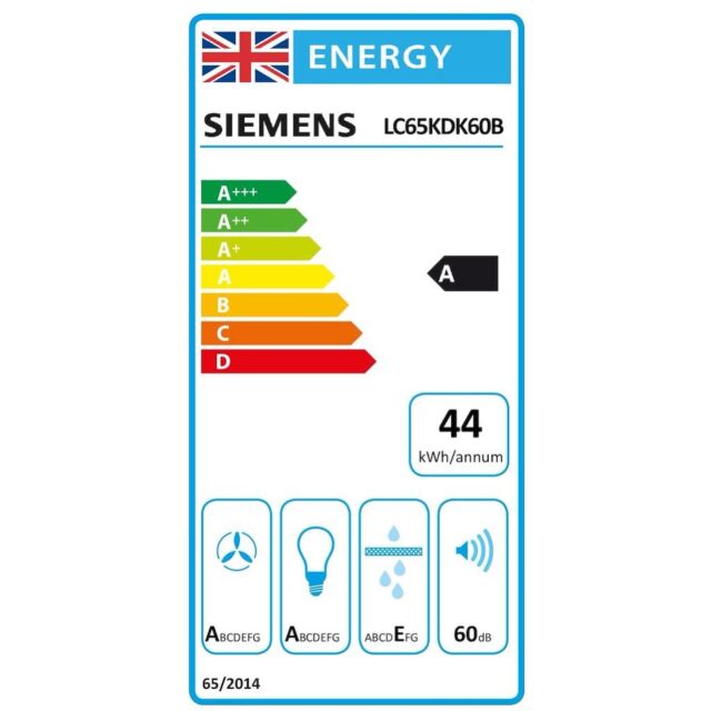 Siemens LC65KDK60B, Wall-mounted cooker hood