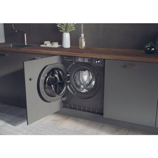 Haier HWDQ90B416FWBRUK Series 4 5/9kg 1600rpm D/A Rated Integrated Washer Dryer - Graphite