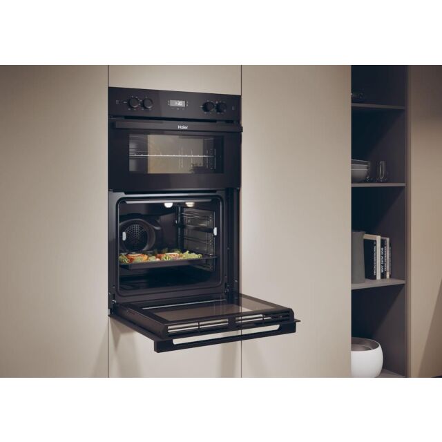 Haier HWO9M2M5B 90cm Built-In Double Oven - Black