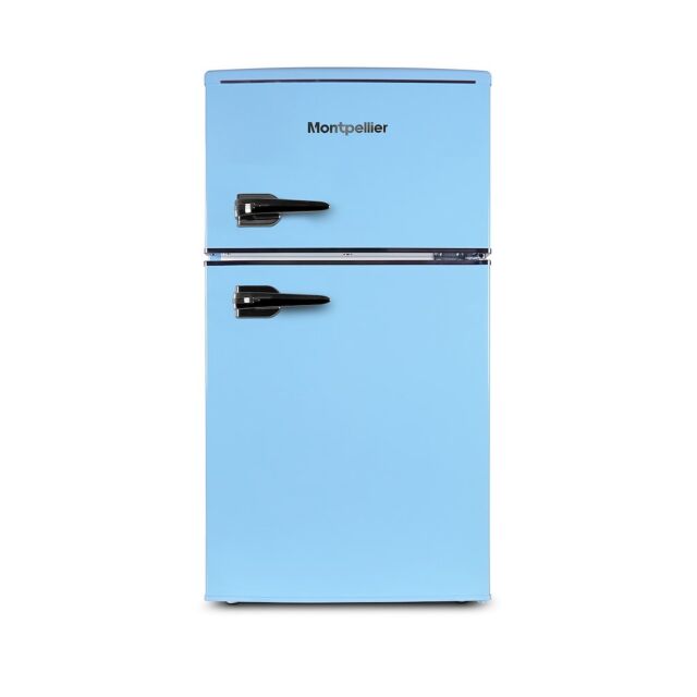Montpellier MAB2035EPB Retro Undercounter Fridge Freezer In Pastel Blue