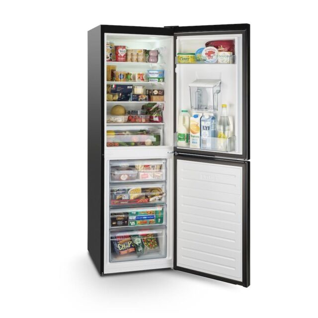 Montpellier MLF1770EKWD Low Frost Fridge Freezer With Water Dispenser In Black