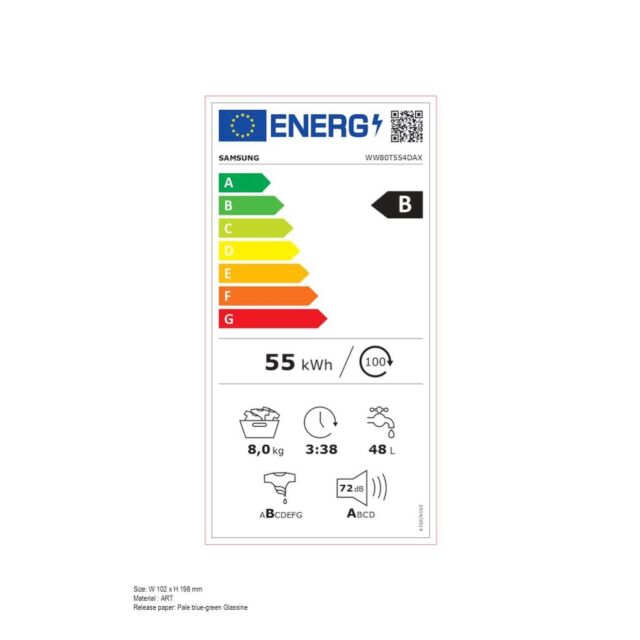 Samsung Series 5+ WW80T554DAX 8kg AddWash Washing Machine
