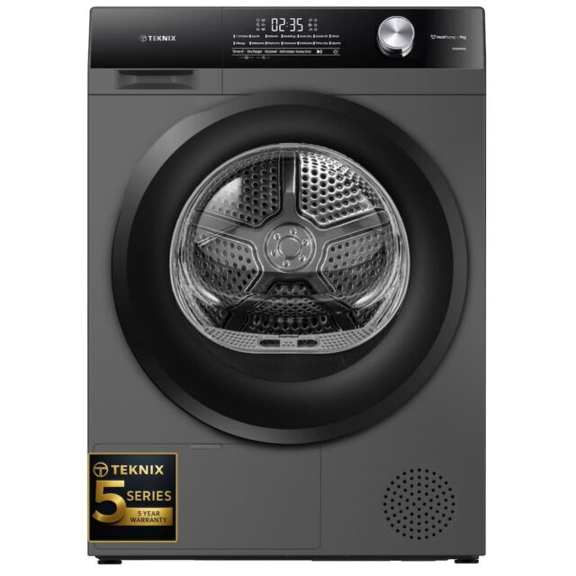 Teknix TK5HP9HS 5 Series 9kg Heat Pump Tumble Dryer - Titanium