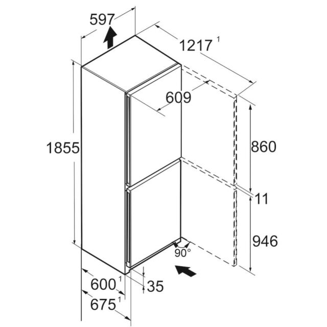 Liebherr CNd5224 Freestanding Fridge Freezer with EasyFresh and NoFrost