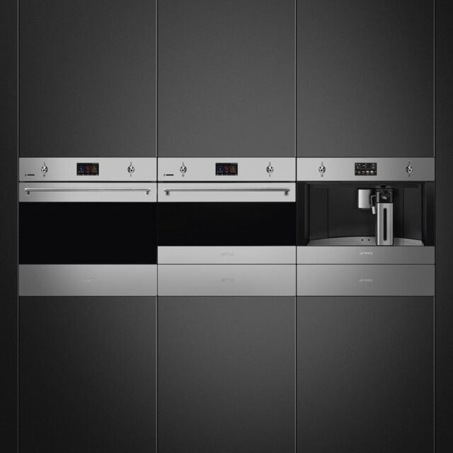 Smeg CMS4303X 45cm Integrated Coffee Machine, Stainless Steel