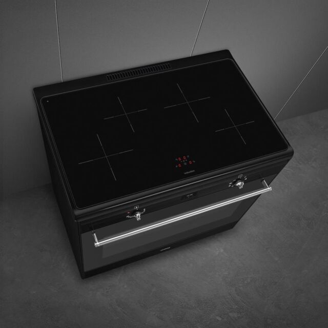 Smeg CX91IMBL 90cm Classic Single Cavity Induction Range Cooker - Black