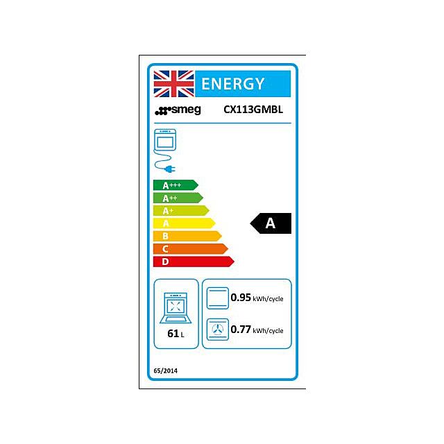 Smeg CX113GMBL 110cm Dual Fuel Range Cooker - Black