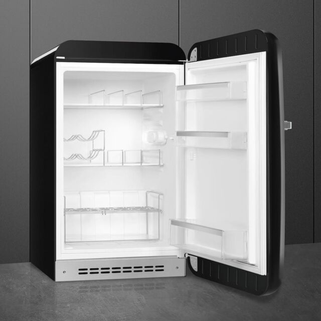 Smeg FAB10HRBL6 Retro Mini Fridge with Ice Box Right Hand Hinge - Black