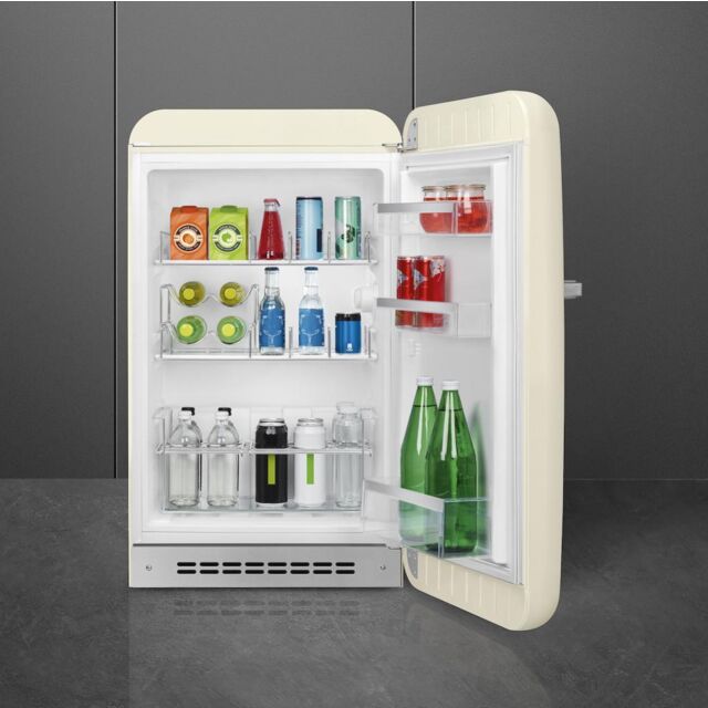 Smeg FAB10HRCR5 Retro Mini Fridge with Ice Box Right Hand Hinge - Cream