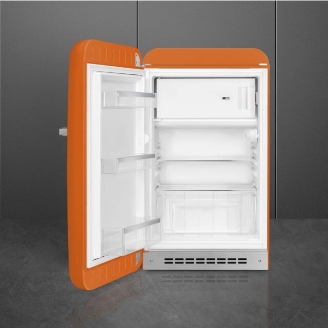 Smeg FAB10LOR6 Retro Mini Fridge Left Hand Hinge - Orange
