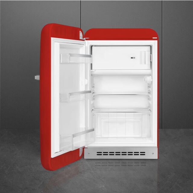 Smeg FAB10LRD6 Retro Mini Fridge Left Hand Hinge - Red